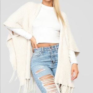 Fashion Nova Chenille O' Neil Shawl-Ivory